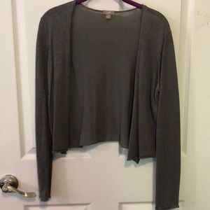 J. Jill Short Gray Linen Cardigan